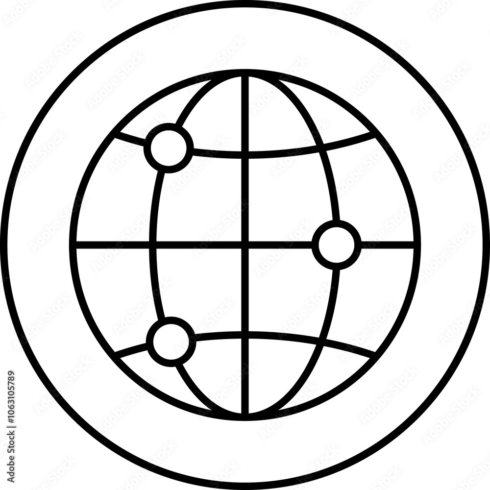 World globe line icon. Earth global country map sign. Travel internet globe collection. World globe line icon. Earth global country map sign. Travel internet globe collection.