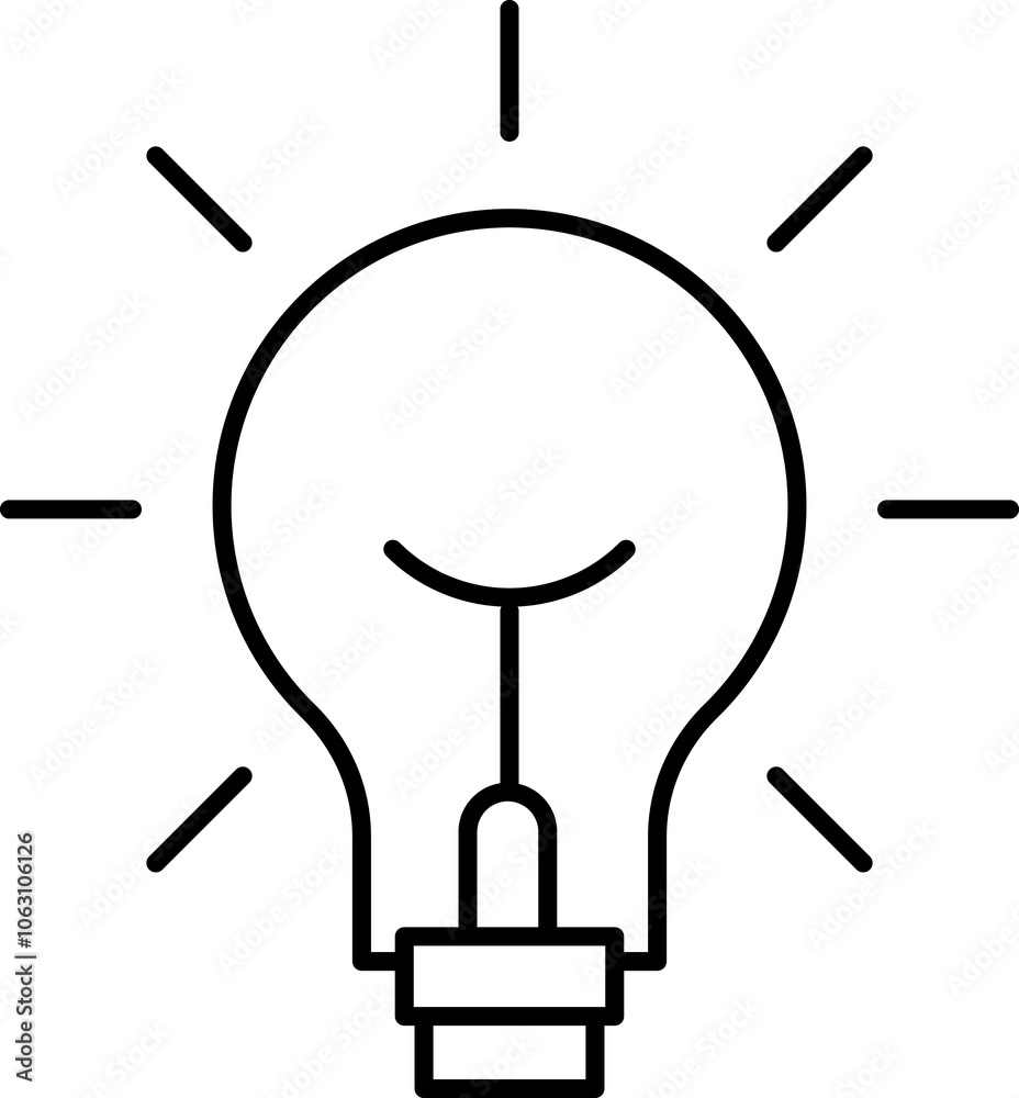 Light Bulb line icon, isolated on white background. Idea sign, solution, thinking concept. Lighting Electric lamp, electricity, shine, shiny. Flat style for graphic design, logo, web site, UI. Light Bulb line icon, isolated on white background. Idea sign, solution, thinking concept. Lighting Electric lamp, electricity, shine, shiny. Flat style for graphic design, logo, web site, UI.