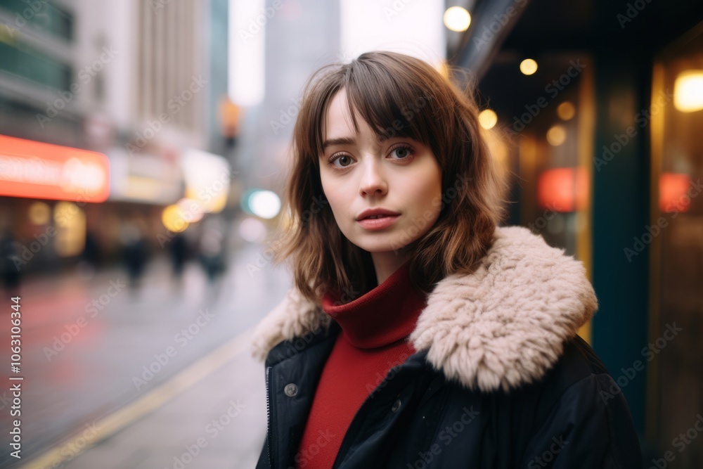 Portrait of a beautiful young brunette woman in the city. Portrait of a beautiful young brunette woman in the city.