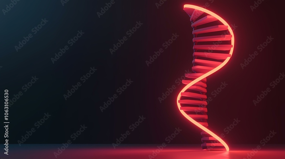 Obraz premium A glowing red neon spiral in front of a dark background.