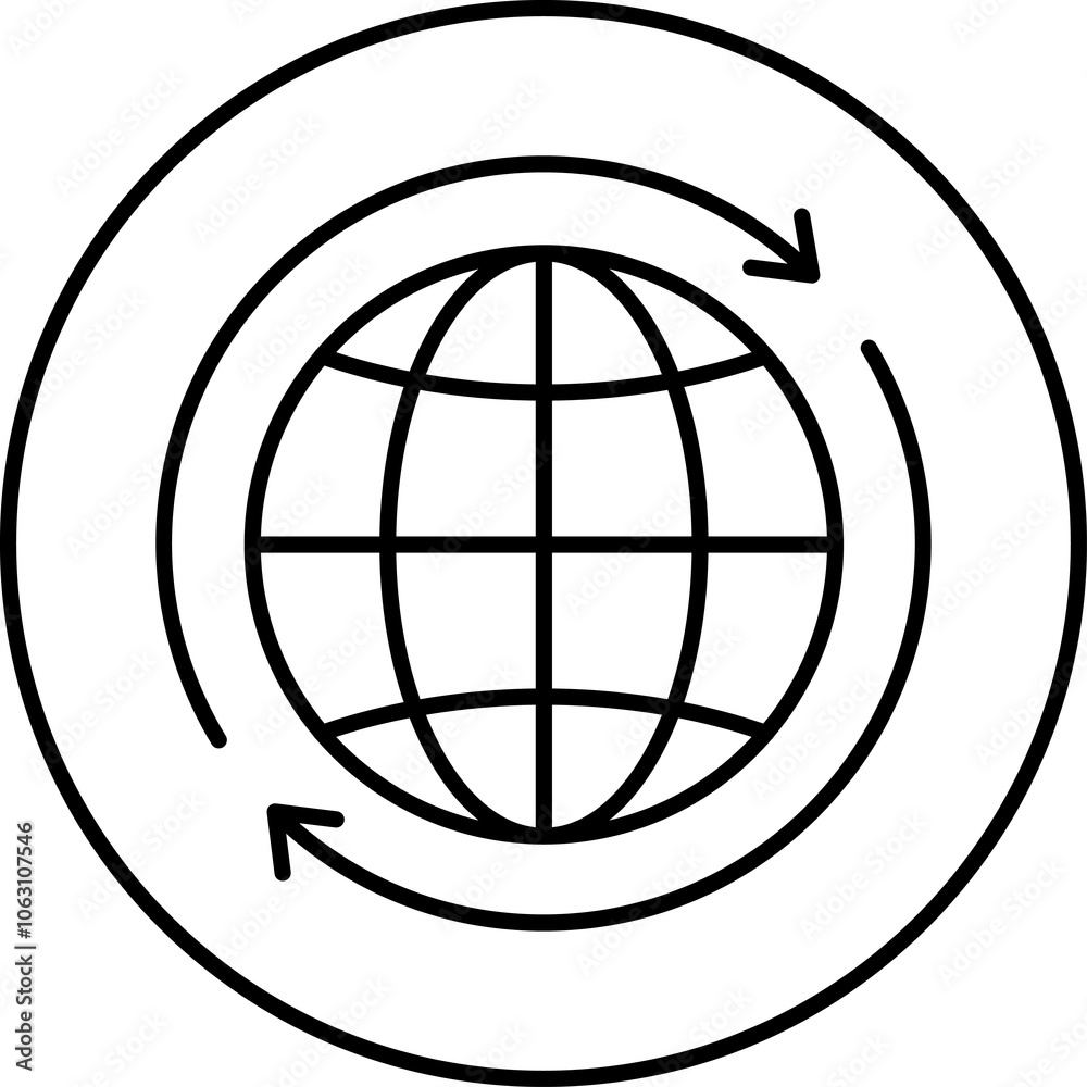 World globe line icon. Earth global country map sign. Travel internet globe collection. World globe line icon. Earth global country map sign. Travel internet globe collection.
