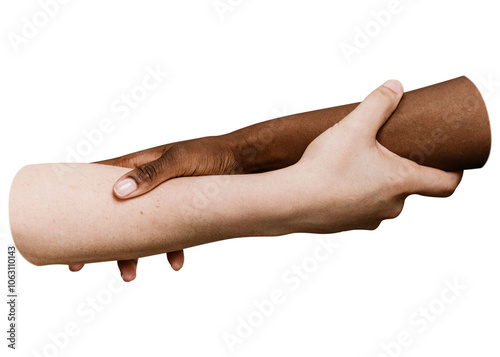 Diverse helping hands png transparent background photo