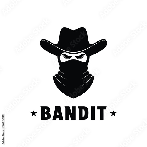 bandit cowboy logo design concept idea