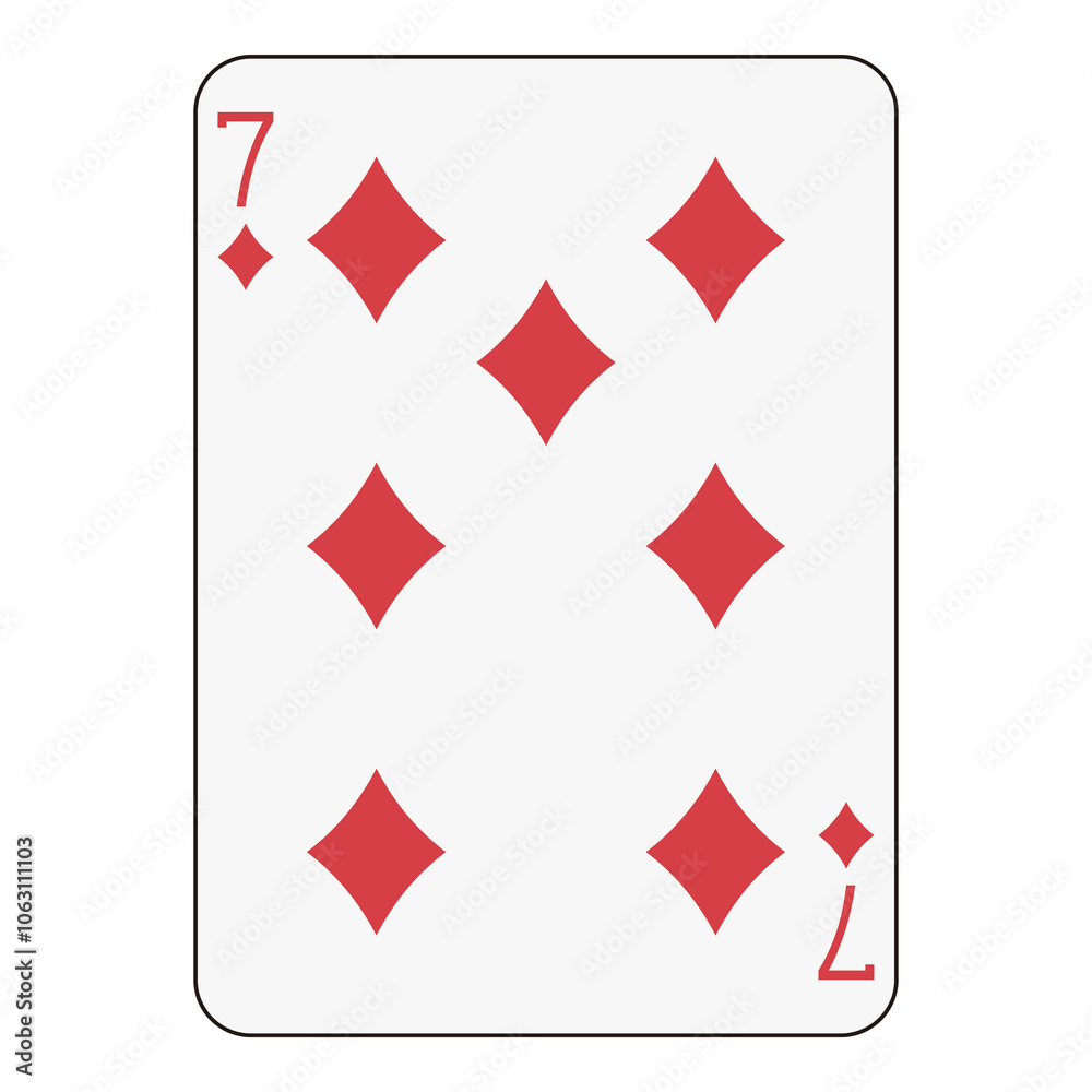 Obraz premium Seven of Diamonds Playing Card - Standard Card Game Design 