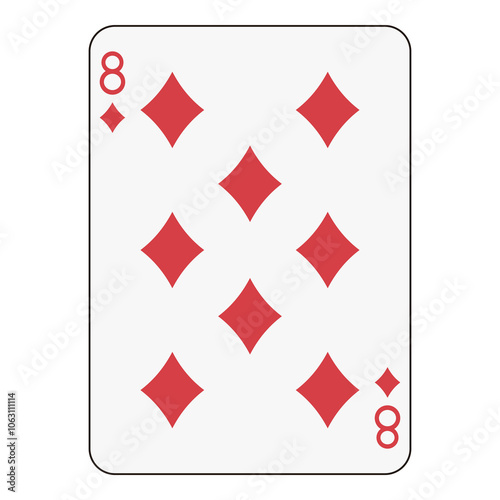 Eight of Diamonds Playing Card - Professional Card Game Design
