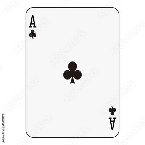 Ace of Clubs Playing Card - Classic Card Game Design
