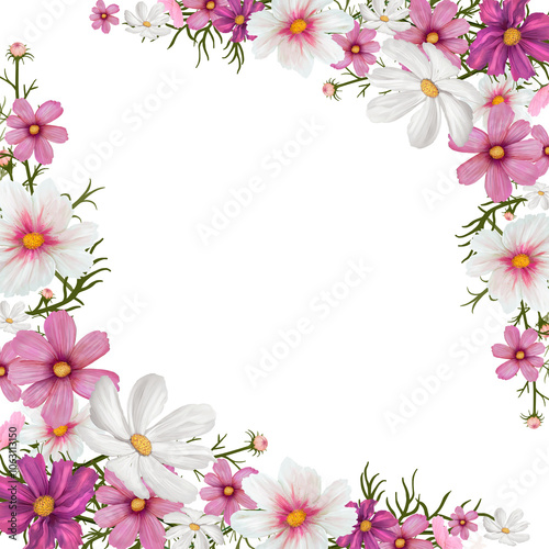 Purple flower png border, transparent background