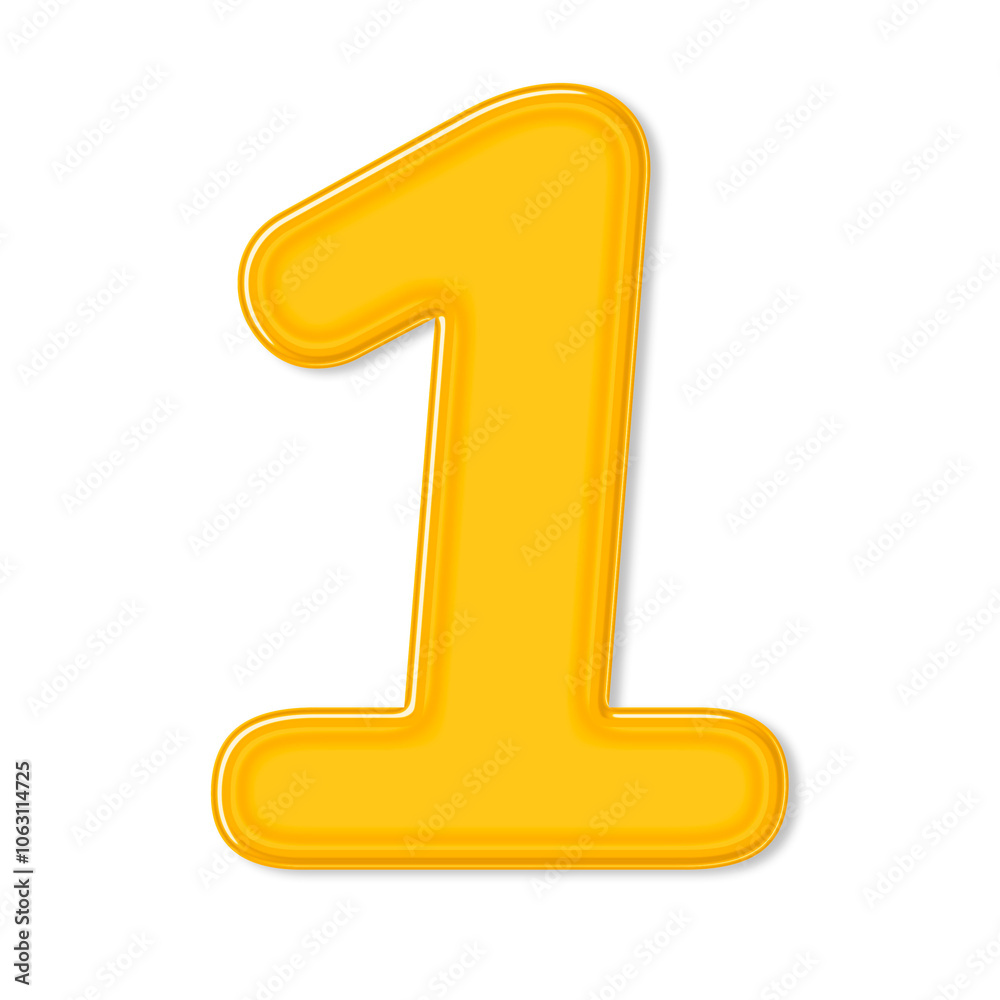 Bold jelly embossed number 1 png typography Bold jelly embossed number 1 png typography