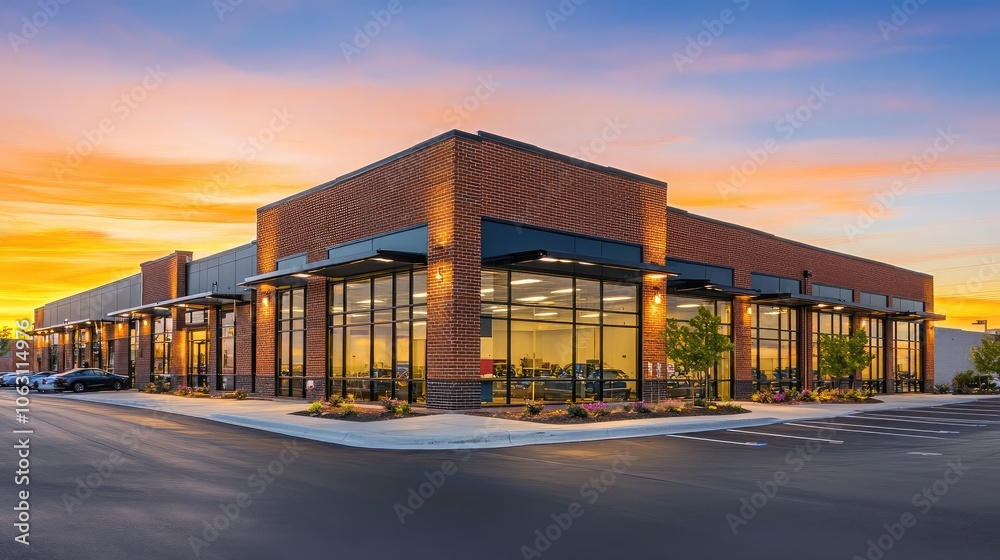 Modern Retail Storefront at Sunset Modern Retail Storefront at Sunset
