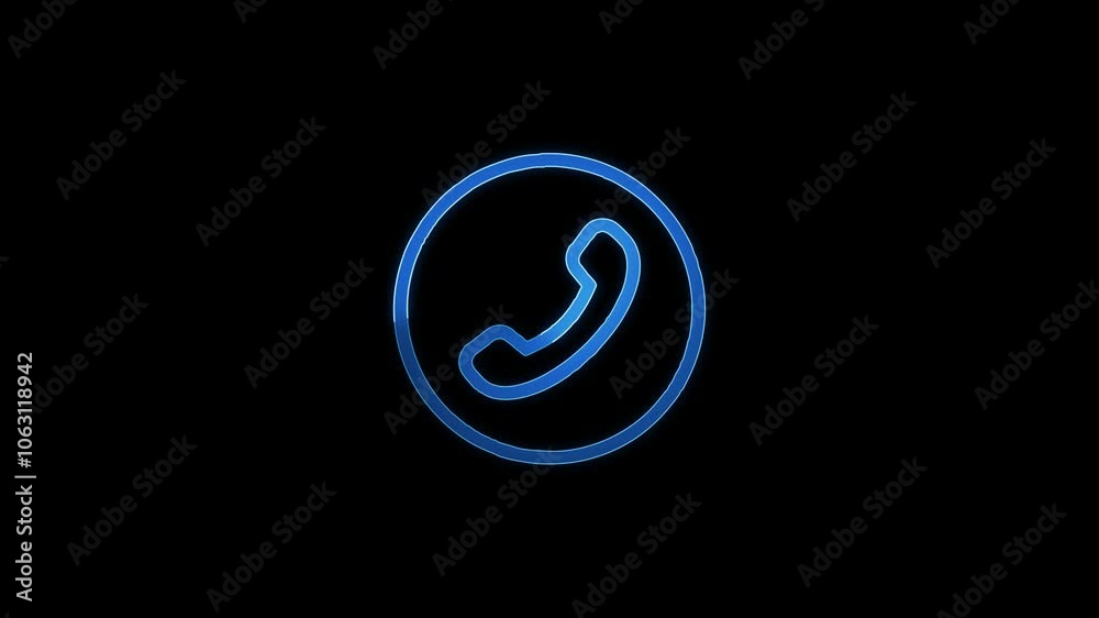 Glowing neon technology calling icon animation. Glowing neon technology calling icon animation.