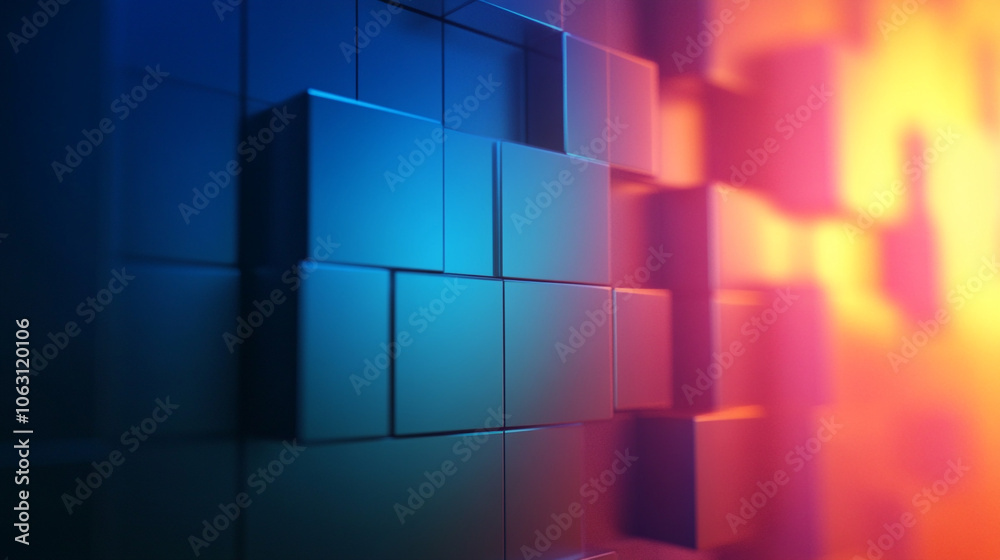 Outstanding Achievement honored on this Employee Recognition Business Card where, Abstract geometric block wall in warm and cold contrasting colors, abstract geometric background. Outstanding Achievement honored on this Employee Recognition Business Card where, Abstract geometric block wall in warm and cold contrasting colors, abstract geometric background.