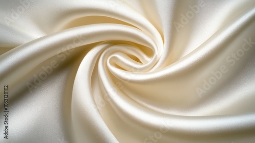 Swirling White Silk Fabric 