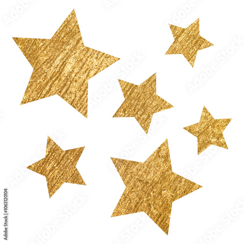 Obraz na plátně Png gold sparkly stars sticker, aesthetic shape, transparent background
