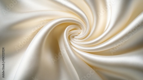 Swirling White Silk Fabric 