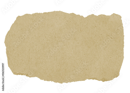 Kraft torn paper png cut out rectangular strip collage element on transparent background photo