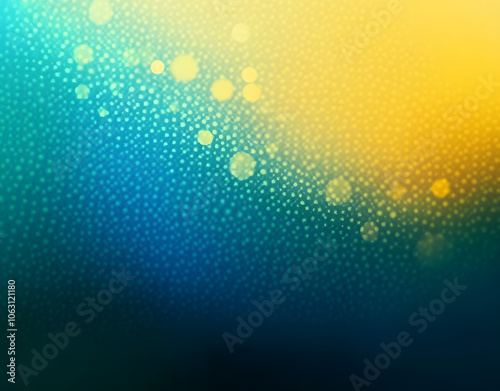 Abstract blue green yellow grainy summer poster design background. Colorful grainy gradient soft glowing backdrop design, web header, banner. photo