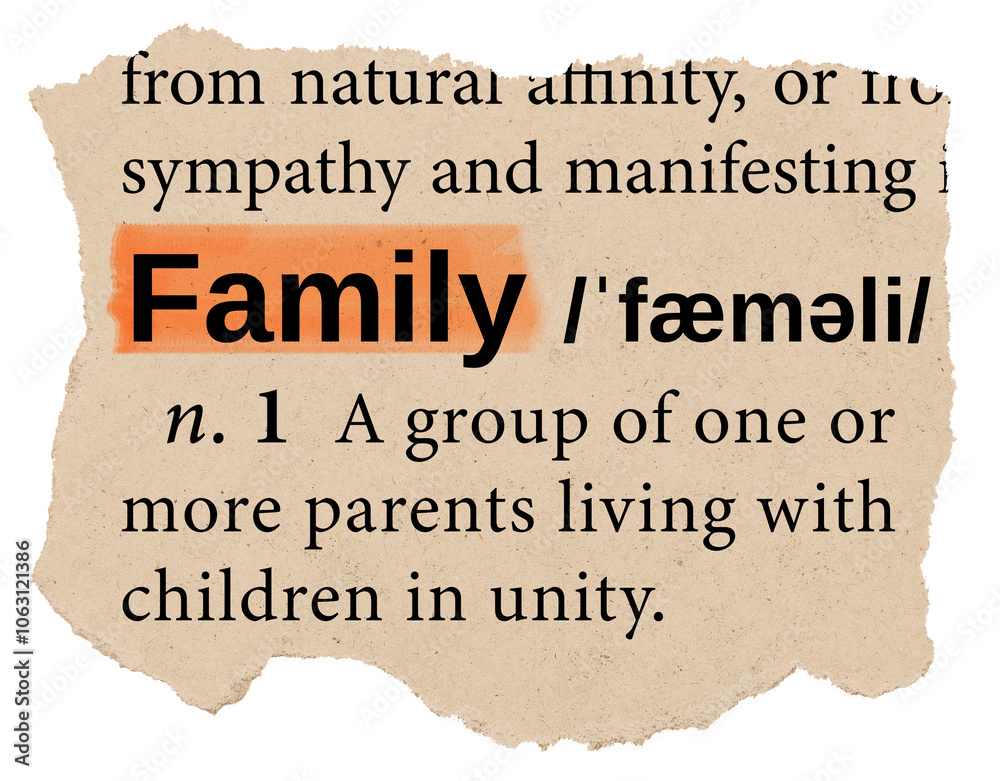 Family png dictionary word sticker, Ephemera typography, transparent background Family png dictionary word sticker, Ephemera typography, transparent background