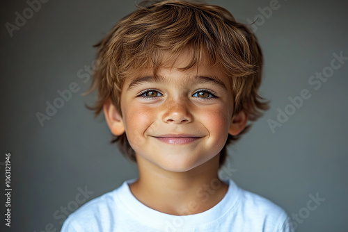 portrait of an white little boy with a smile