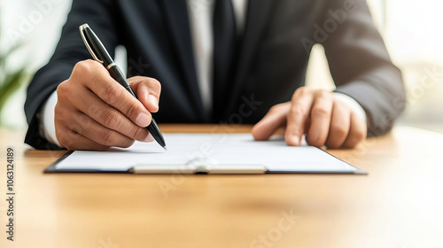 Business people signing contract making deal with life insurance agent Concept for consultant health insurancelife insurance savings plan photo