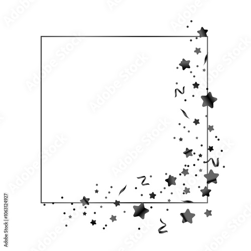 Black gradient frame with stars and dots