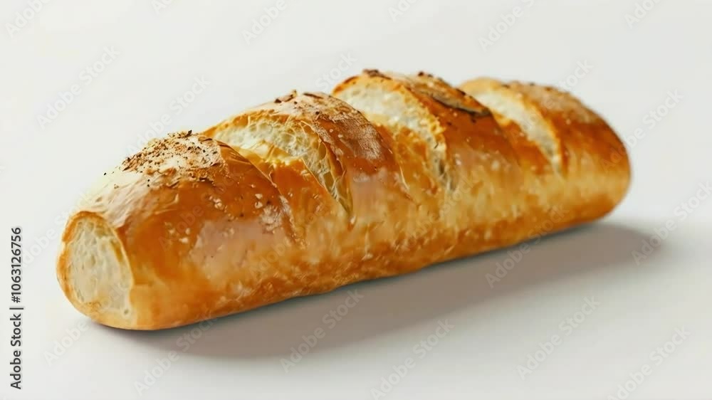 Freshly Baked Bread Golden Crust & Soft Inside isolated on white background Freshly Baked Bread Golden Crust & Soft Inside isolated on white background