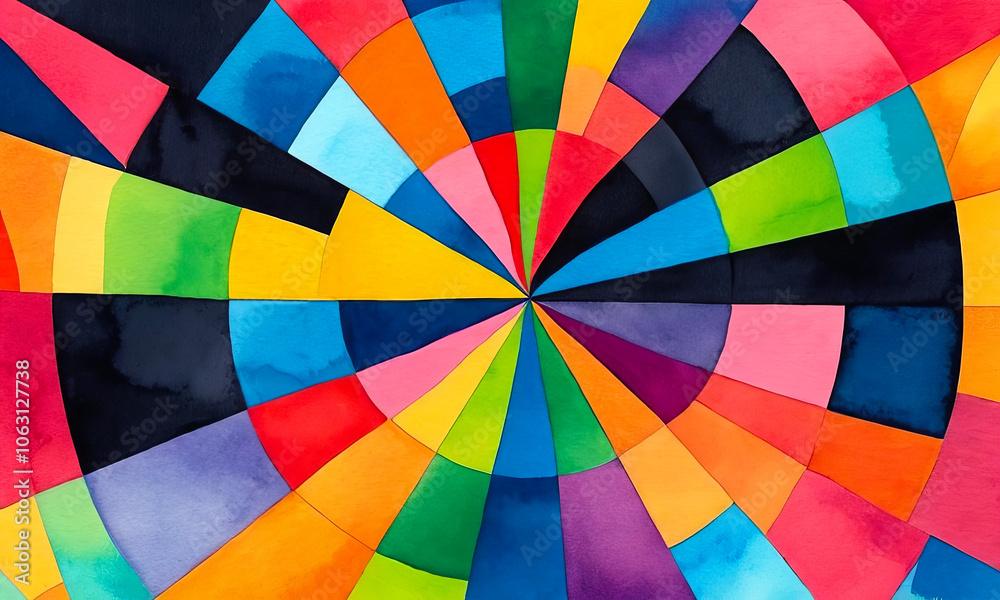 Fototapeta premium Abstract bright multicolor background, colorful concentric pattern