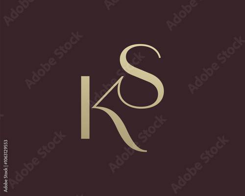 KS or SK letter logo icon design. Classic style luxury initials monogram.