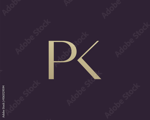 PK letter logo icon design. Classic style luxury initials monogram.