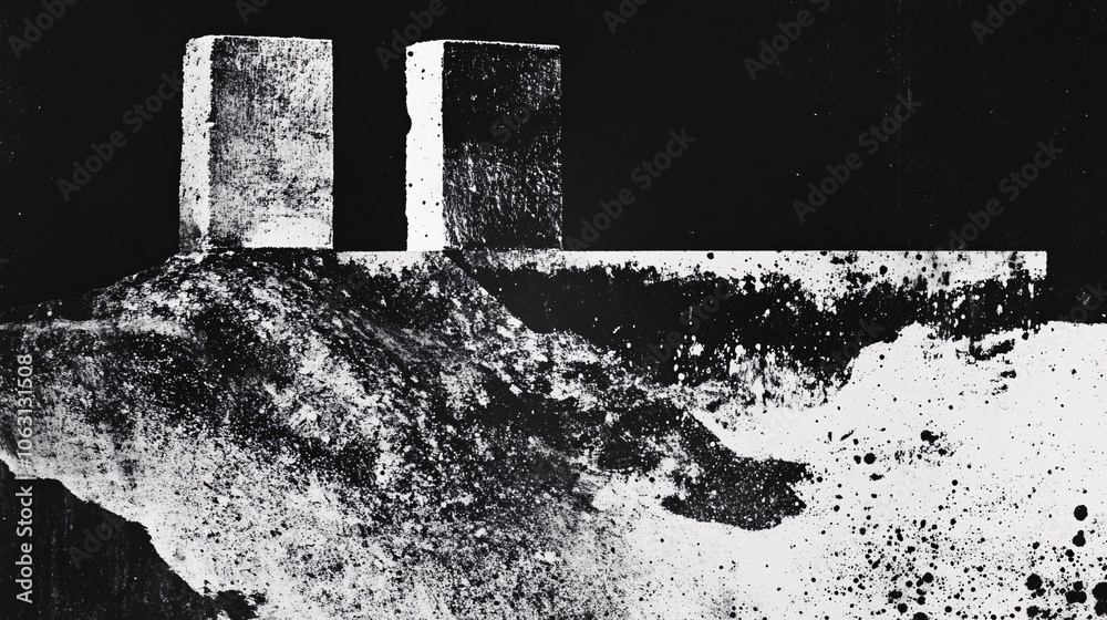 Fototapeta premium Abstract Architectural Forms in Monochrome