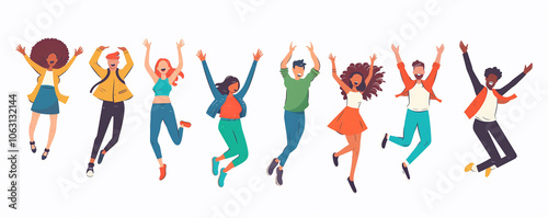 Wallpaper Mural Joyful friends celebrating together in colorful outfits on a bright day Torontodigital.ca