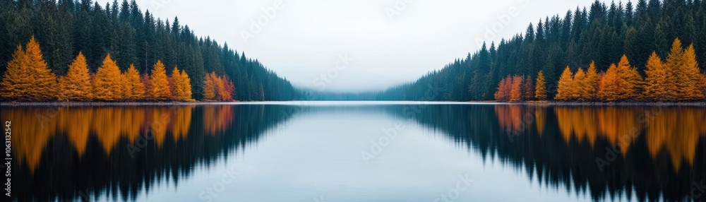 Wind turbines reflected in a calm lake, symbolizing green energy and environmental harmony Wind turbines reflected in a calm lake, symbolizing green energy and environmental harmony