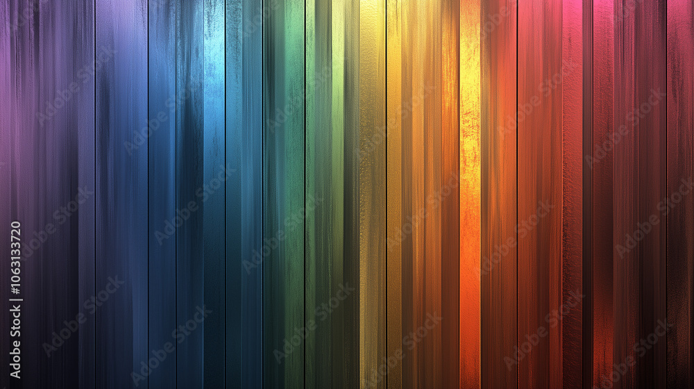 Obraz premium Vibrant abstract vertical lines in a rainbow gradient pattern. Minimal background for design. Stylish copy space