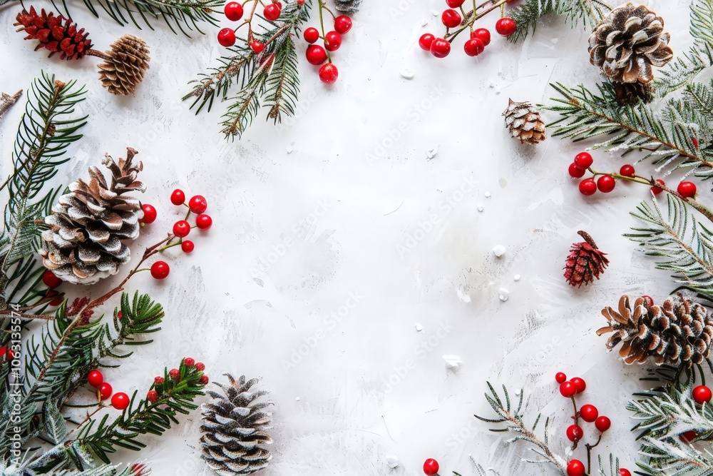Christmas Decorations on a White Background Christmas Decorations on a White Background