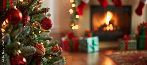 Christmas Tree and Fireplace