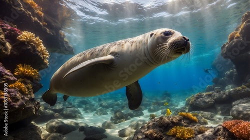 Beneath the Waves: A Monk Seal's Journey through Hawaii's Coral Paradise