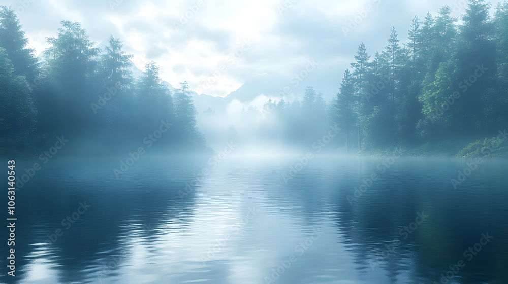 A Calm Lake Shrouded in Morning Fog, with Soft Light Reflecting on the Water’s Surface, Creating a Serene and Tranquil Atmosphere
A Calm Lake Shrouded in Morning Fog, with Soft Light Reflecting on the Water’s Surface, Creating a Serene and Tranquil Atmosphere