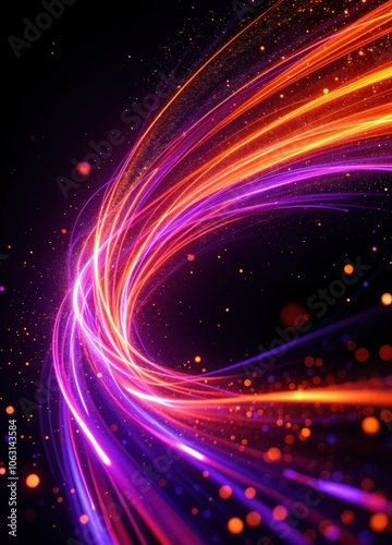 Vibrant Swirling Light Trails: Cosmic Energy in Motion