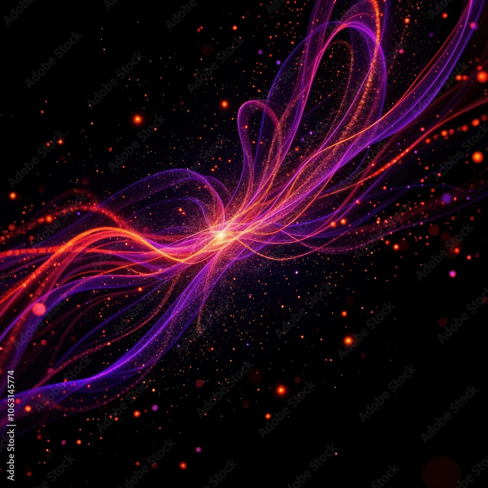 Naklejka premium Vibrant Swirling Light Trails: Cosmic Energy in Motion