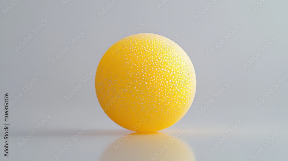 Yellow Textured Sphere on White Yellow Textured Sphere on White