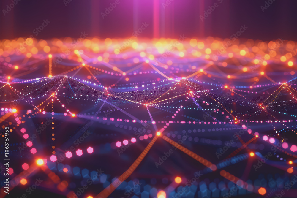A beautiful Abstract digital technology background with colorful network connection lines. A beautiful Abstract digital technology background with colorful network connection lines.