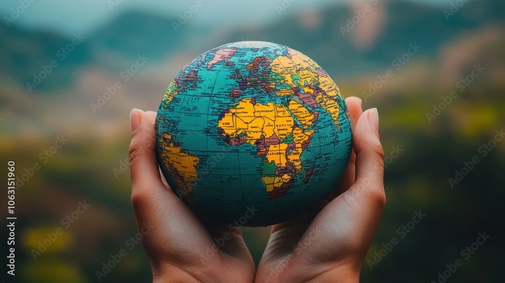 Hands Holding Earth with Green Plants Hands Holding Earth with Green Plants