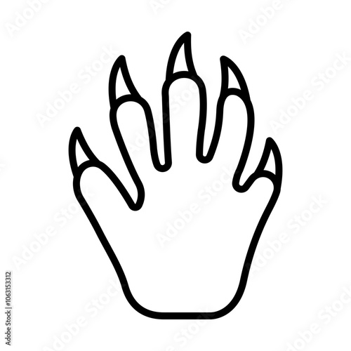 Raccoon Paw Print line icon