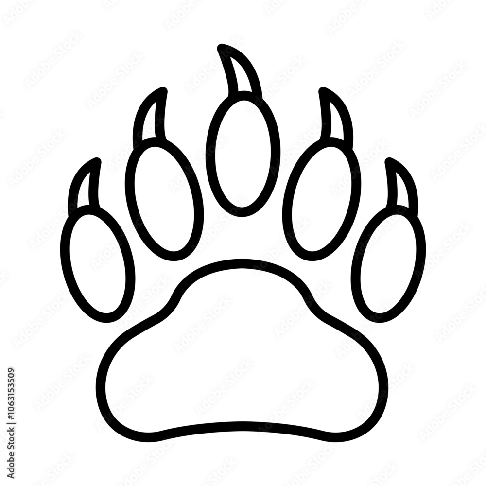 Panda Paw Print line icon Panda Paw Print line icon