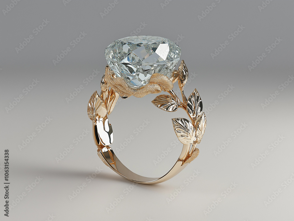 A beautiful gold and silver ring with a leaf design is displayed on a white background. The ring is intricately crafted with a leaf pattern that adds a touch of elegance and sophistication A beautiful gold and silver ring with a leaf design is displayed on a white background. The ring is intricately crafted with a leaf pattern that adds a touch of elegance and sophistication