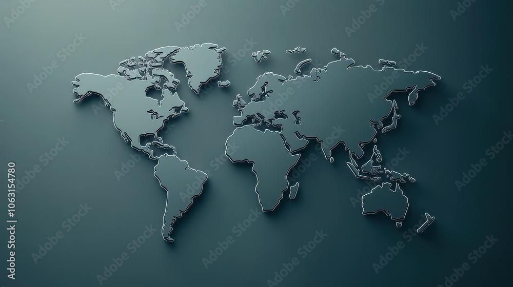 Minimalist 3D World Map Minimalist 3D World Map