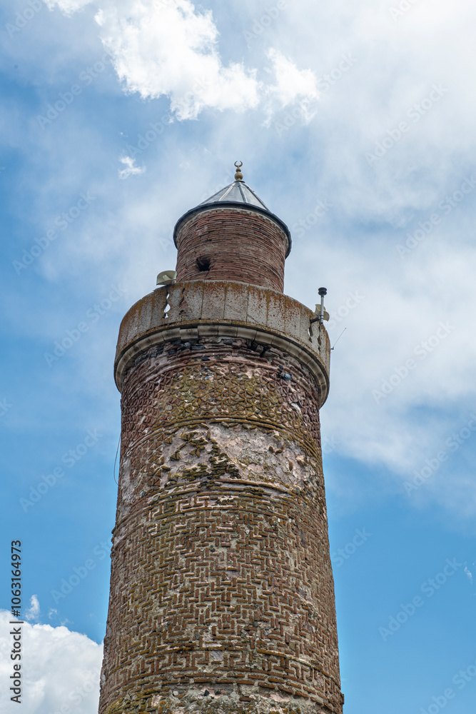 Harput Grand Mosque. Grand Mosque (Ulu Cami) and Curved Minaret in Harput, Elazig, Turkey. Harput Ulu Mosque was built in the 12th century during the Anatolian Seljuk period. Elazığ, Türkiye. Harput Grand Mosque. Grand Mosque (Ulu Cami) and Curved Minaret in Harput, Elazig, Turkey. Harput Ulu Mosque was built in the 12th century during the Anatolian Seljuk period. Elazığ, Türkiye.