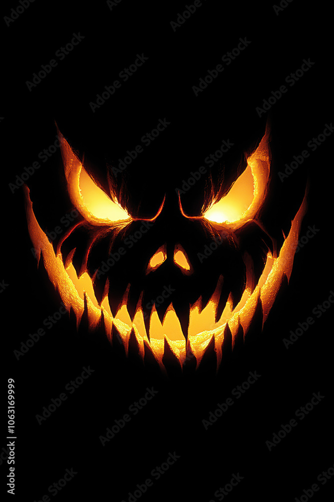 Eerie Jack-o'-Lantern Candlelit Silhouette Eerie Jack-o'-Lantern Candlelit Silhouette