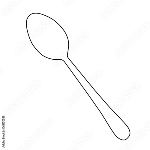 spoon line vector illustration
