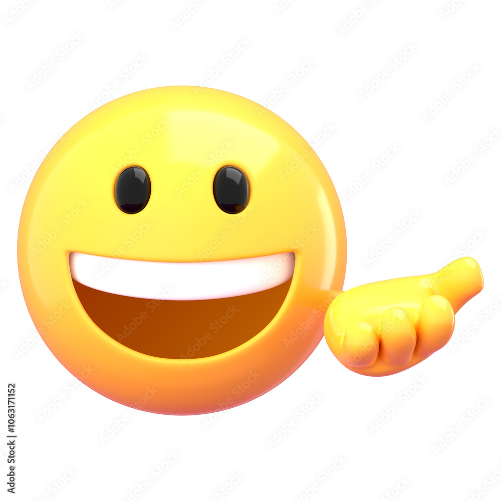 Fototapeta premium Emoji offering hand png sticker, 3D rendering transparent background