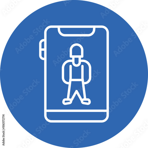 Virtual Try-On line circle icon